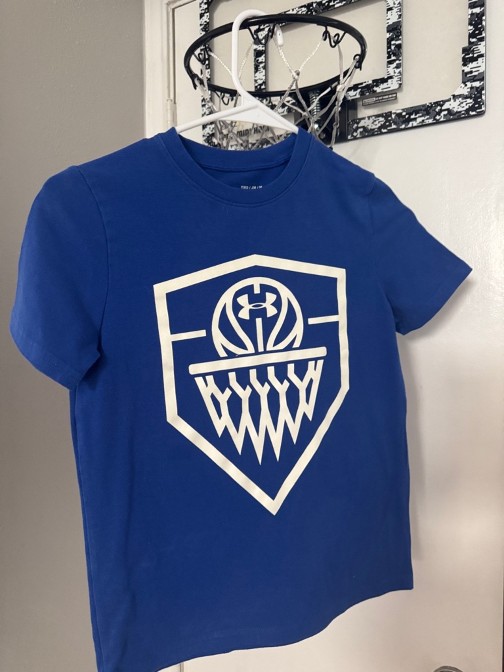 Under Armour Royal Blue Tee with White Basketball Emblem